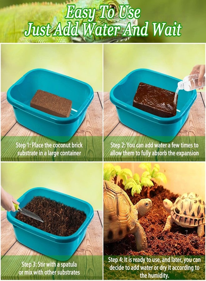 Riare 6 Pack Natural Coconut Fiber Substrate for Reptile- Premium Compressed Coconut Husk Terrarium Bedding for Reptile, Tortoise, Frogs, Snakes Hermit Crabs, Burrowing Animals - Image 5